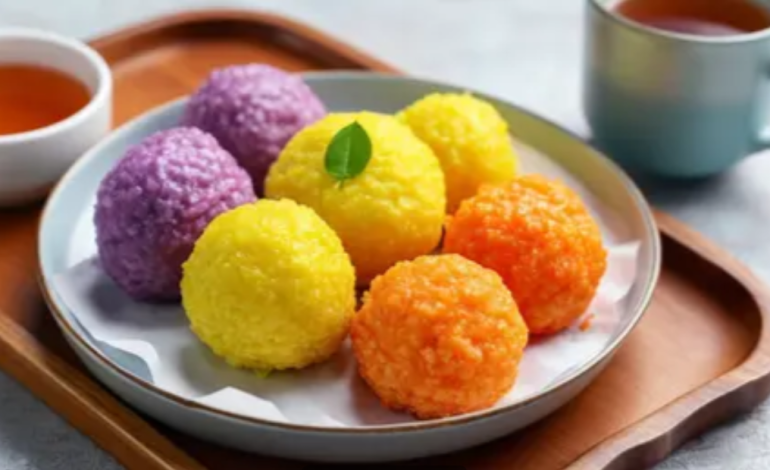 Bola Ubi Kopong Warna-Warni Cemilan Viral